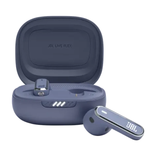 JBL Live Flex modrá / Bezdrátová sluchátka do uší / mikrofon / Bluetooth 5.3 / IP54 (LIVEFLEXBLU)