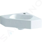 GEBERIT - iCon Rohové umývátko bez přepadu, 460x330 mm, s KeraTect, bílá 124729600