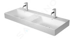 DURAVIT - DuraSquare Dvojumyvadlo nábytkové 1200x470 mm, bez přepadu, 2 otvory pro baterie, DuraCeram, bílá 2353120071