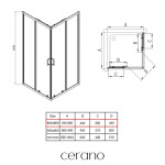 CERANO - Sprchový kout Fabrizio L/P - 5 mm - chrom, transparentní sklo - 80x80x195 - posuvný CER-477973