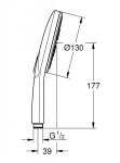 GROHE - Rainshower SmartActive Sprchová hlavice 130 9,5 l/ min, 3 proudy, kartáčovaný Hard Graphite 26574AL0