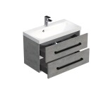 Koupelnová skříňka s černou úchytkou a umyvadlem SAT Cube Way 80x53x40 cm beton mat CUBE2C80ZBE CUBE2C80ZBE