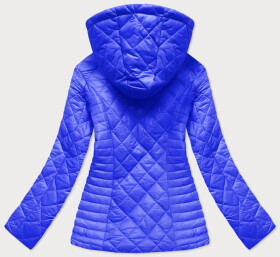 Světle modrá prošívaná dámská bunda s kapucí (LY-01) Modrá S (36)