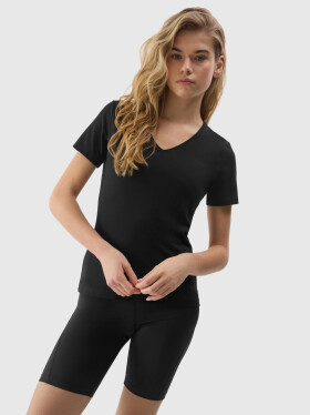 Dámské hladké tričko organickou bavlnou 4F černé