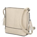 Trendy dámská koženková crossbody kabelka Lída, krémová