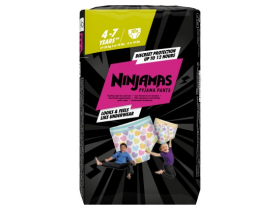 Ninjamas Pyjama Absorpční spodní kalhotky na noc srdíčka, 7 let, 10 ks