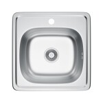 Erga HD, 1-komorový ocelový dřez 485x485x160 mm, dekor síťovinová struktura, ERG-MLS-HD4848D