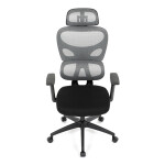 Kancelářská židle, šedá síťovina, černý plast, kolečka na tvrdé podlahy