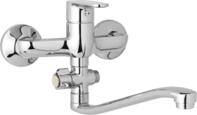 JB Sanitary Nástěnná umyvadlová a sprchová baterie TIRA, rozteč 150 mm, otočný přepínač, bez příslušenství, S ramínko 250 mm D10 37 20