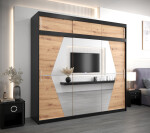 Šatní skříň Abi Bo s nástavcem Barva korpusu: Dub artisan, Rozměry: 250 cm, Dveře: Dub artisan