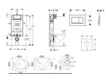 GEBERIT - Kombifix Set předstěnové instalace, kompaktního klozetu Gaia a sedátka softclose, tlačítko Sigma30, černá lesk/černá mat SANI15CA5123