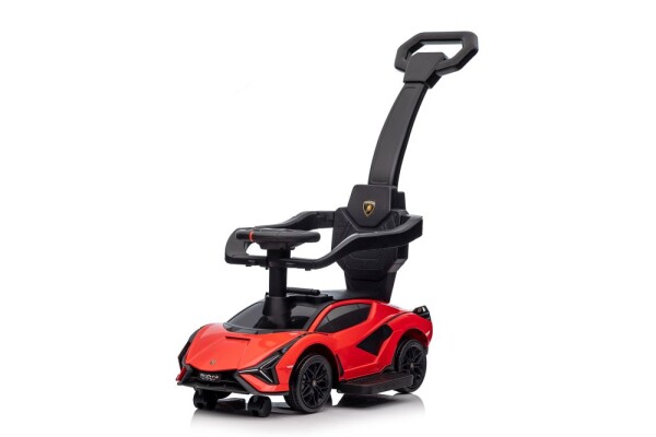 Mamido Dětské odrážedlo auto s vodící tyčí Lamborghini Sian červené
