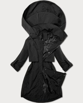 Jednoduchá černá dámská plus size bunda bez zateplení J Style (16M9257-392) odstíny černé XXL (44)