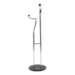 Němý sluha, výška 110 cm, masiv kaučukovník, černé moření, kov chrom