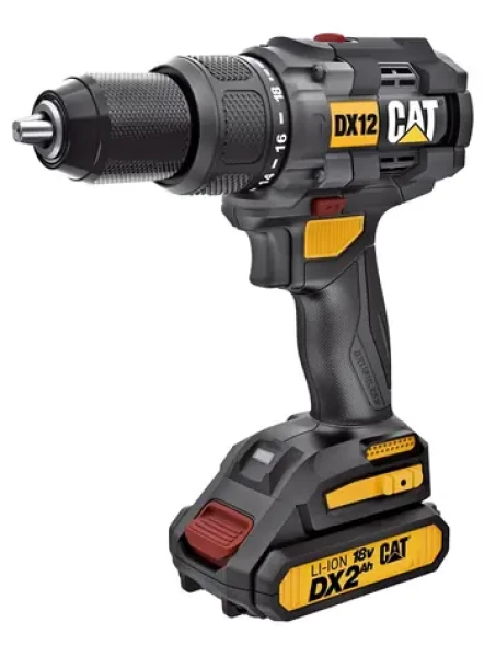 Caterpillar DX12 / Aku příklepová vrtačka / 18V / 13mm sklíčidlo / 2000 ot-min / 65 Nm / 2 x 2.0 Ah (6943475884475)