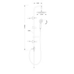 AQUALINE - ZARA sprchový sloup k napojení na baterii, hlavová, ruční sprcha, chrom SL420