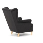 Křeslo ušák, černá látka, AK-388 BK2