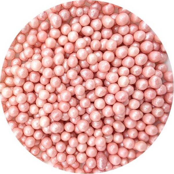Cukrovo-rýžové perly růžové perleťové 7mm 80g - I LOVE CAKES