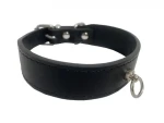 Huhubamboo Exclusive obojek černý S / Obojek pro psy / 24 mm x 26-31 cm / Hovězí kůže (355516)
