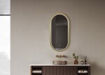 Zrcadlo se senzorem SAT Aurum 40x80 cm broušené zlato SATZAUR4080BZ SATZAUR4080BZ
