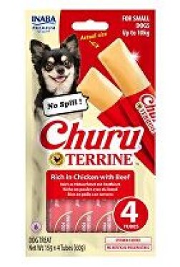 Churu Dog Terrine kuřecí s hovězím plemena S 4x15g