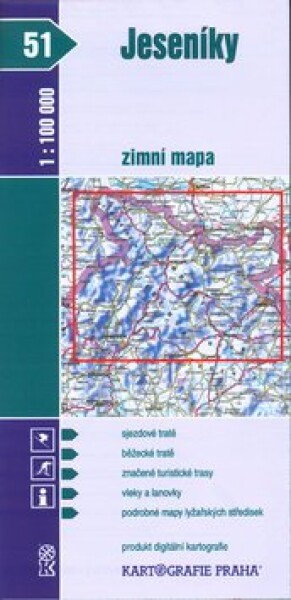 1:100T (51)-Jeseníky-zimní mapa (turistická mapa) - kolektiv autorů