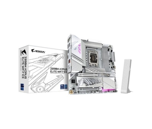 GIGABYTE MB Sc LGA1851 Z890M A ELITE WF7 ICE, Intel Z890, 4xDDR5, 1xDP, 1xHDMI, 1xUSB4, WiFi, mATX EDF_1706031