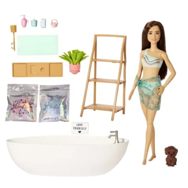 Barbie a koupel s mýdlovými konfetami Brunetka