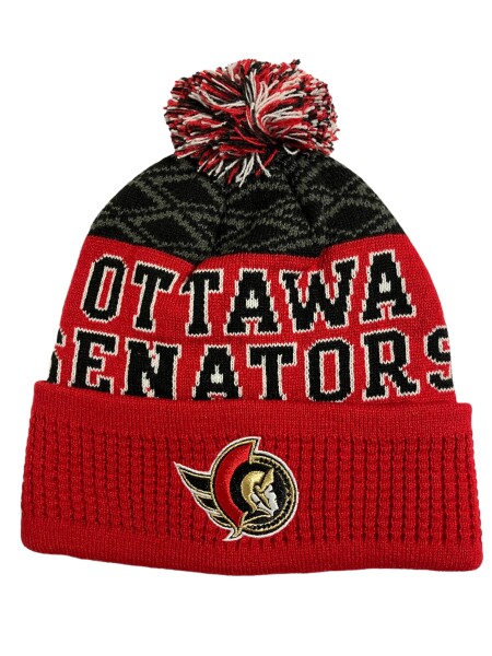 Outerstuff Dětská zimní čepice Ottawa Senators NHL Puck Pattern Cuffed