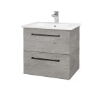 Dřevojas - Umyvadlová skříňka GIO SZZ2 60 - D01 Beton / Úchytka T06 / D01 Beton 82935H