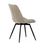 Židle jídelní, béžová látka, černý kov, otočný mechanismus 90°/90° (L/P) - funkce reset