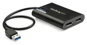 StarTech USB na 2x DisplayPort adaptér černá / Adaptér / 4K 60Hz / USB Typ-A / kompatibilní s Mac (USB32DP24K60)