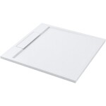 CERANO - Sprchová vanička čtvercová Loro - litý mramor - bílá matná - 90x90x3,5 CER-437087