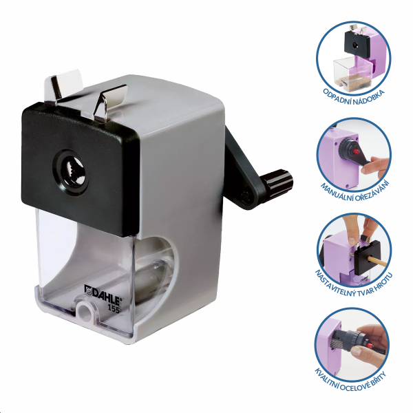 Dahle ořezávátko mechanické 155, Ø 12 mm, šedé