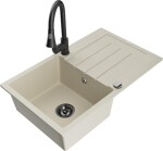 MEXEN - Bruno granitový dřez 1 s odkapávačem včetně baterie Elia, béžová 6513-69-670101-70