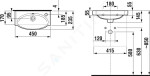 JIKA - Tigo Umývátko 450x235 mm, s přepadem, s otvorem pro baterii vpravo, bílá H8152120001061