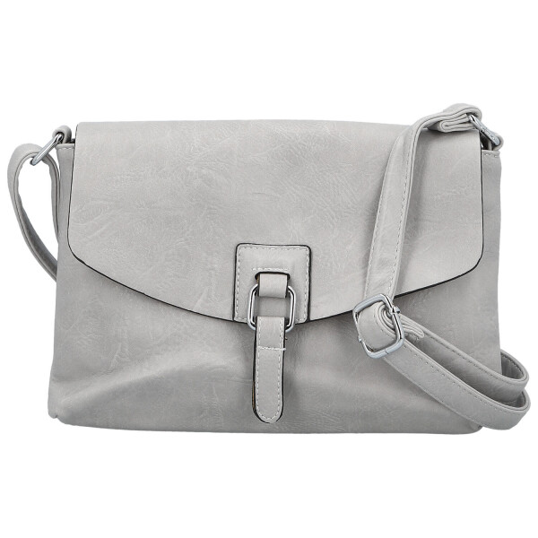 Trendy dámská koženková crossbody kabelka Derika, světle šedá