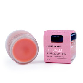 Almara Soap Lip Balm Bubblegum Pink 25 ml - Almara Soap Tónovací a vyživující balzám na rty Bubblegum Pink 25 ml, růžová barva, sklo, kov