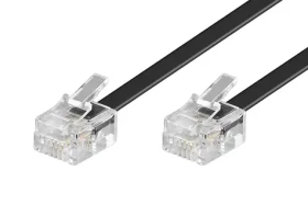 PremiumCord Kabel telefonní rovný 6P4C-6P4C 3m černá (4040849503177)