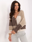 Dámský svetr MI SW 0903.87 Béžovohnědý s ecru - FPrice béžová-ecru one size