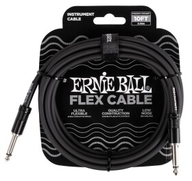 Ernie Ball Flex Instrument Cable Straight/Straight 10ft Black