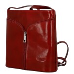 Luxusní dámská kožená crossbody kabelka Liara, červená