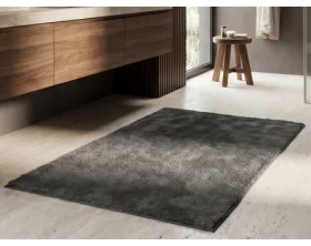 Koupelnová předložka 50x80 cm, antracitová, sherpa fleece