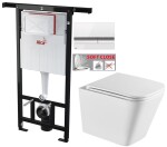 ALCADRAIN Jádromodul - předstěnový instalační systém s bílým/ chrom tlačítkem M1720-1 + WC INVENA FLORINA WITH SOFT, včetně soft/close sedátka AM102/1120 M1720-1 FL1