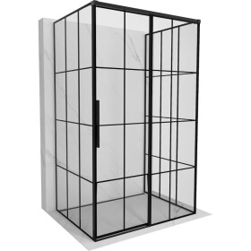 MEXEN/S - Rox-3S sprchový kout 3 stěnný , posuvný pravá 160 x 70, černá kratka, černá 8C2-160-070-70-77-3S-P