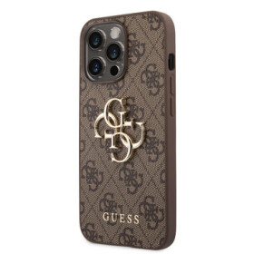 Pouzdro Guess PU 4G Metal Logo iPhone 14 Pro Max hnědé