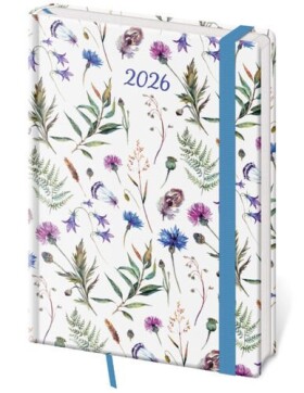 Diář 2026 týdenní A5 Vario - Wildflowers s gumičkou