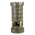 Strömshaga Kovový svícen Tiled Stove Olive Green, zelená barva, kov