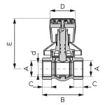 NOVASERVIS - Podomítkový kulový kohout, kulová rukojeť MM 3/4" KFP2P