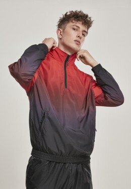 Gradient Pull Over Jacket blk/red